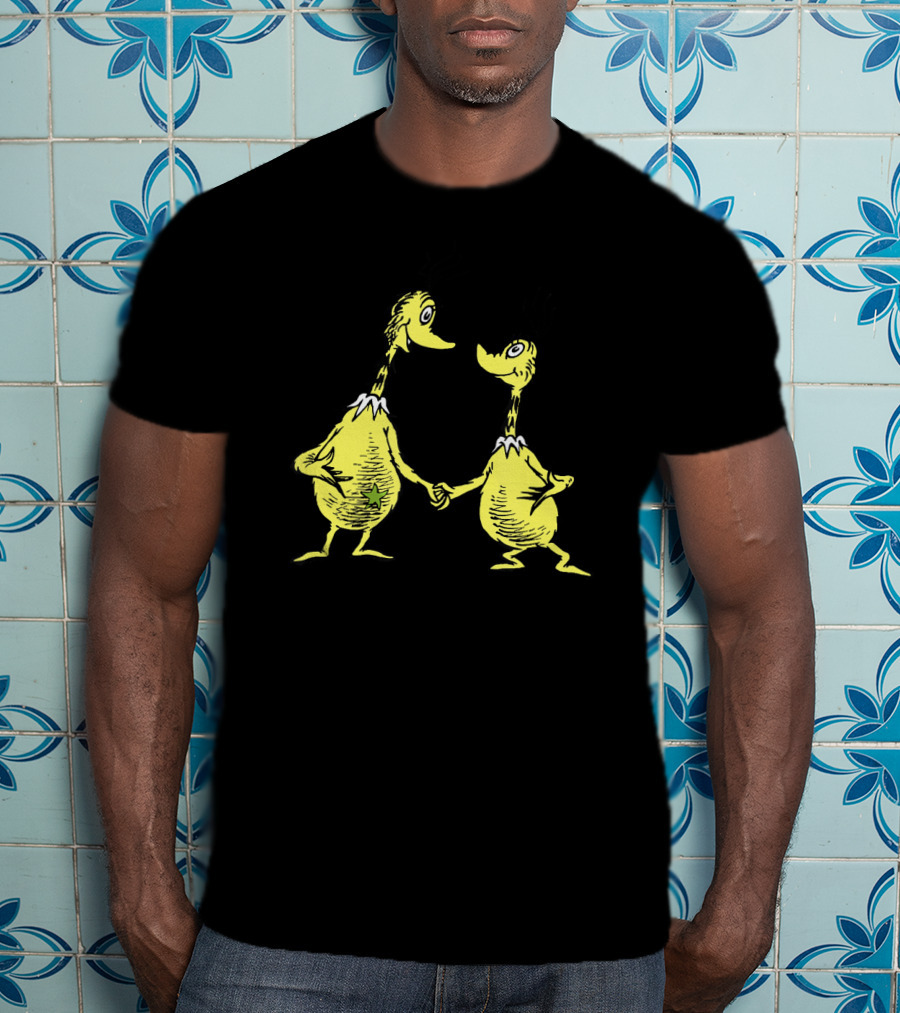 Dr. Seuss Little Sneetches Shaking Hands Iconic Yellow Characters T-Shirt