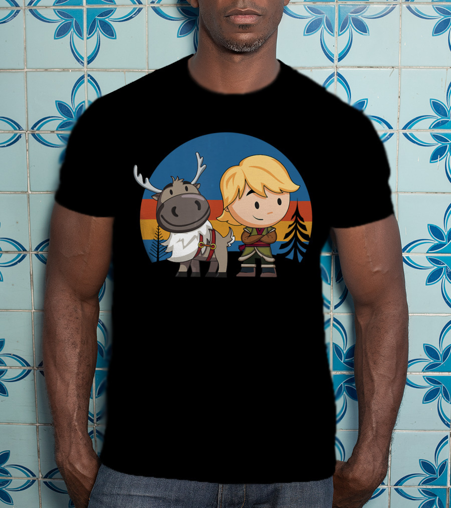 Disney Frozen 2 Sven And Kristoff Chibi Adventure Scene T-Shirt