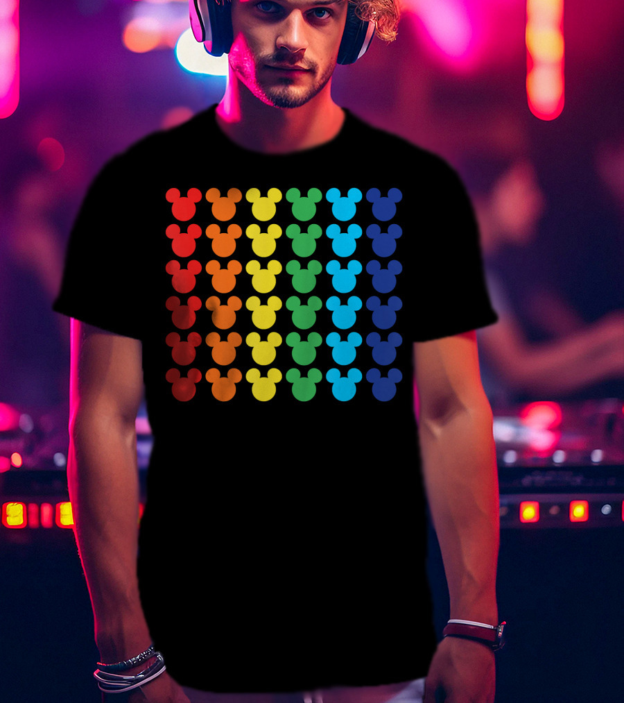Disney Mickey Mouse Colorful Rainbow T-Shirt