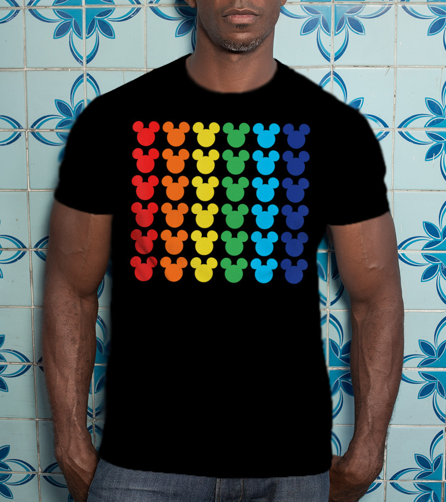 Disney Mickey Mouse Colorful Rainbow T-Shirt