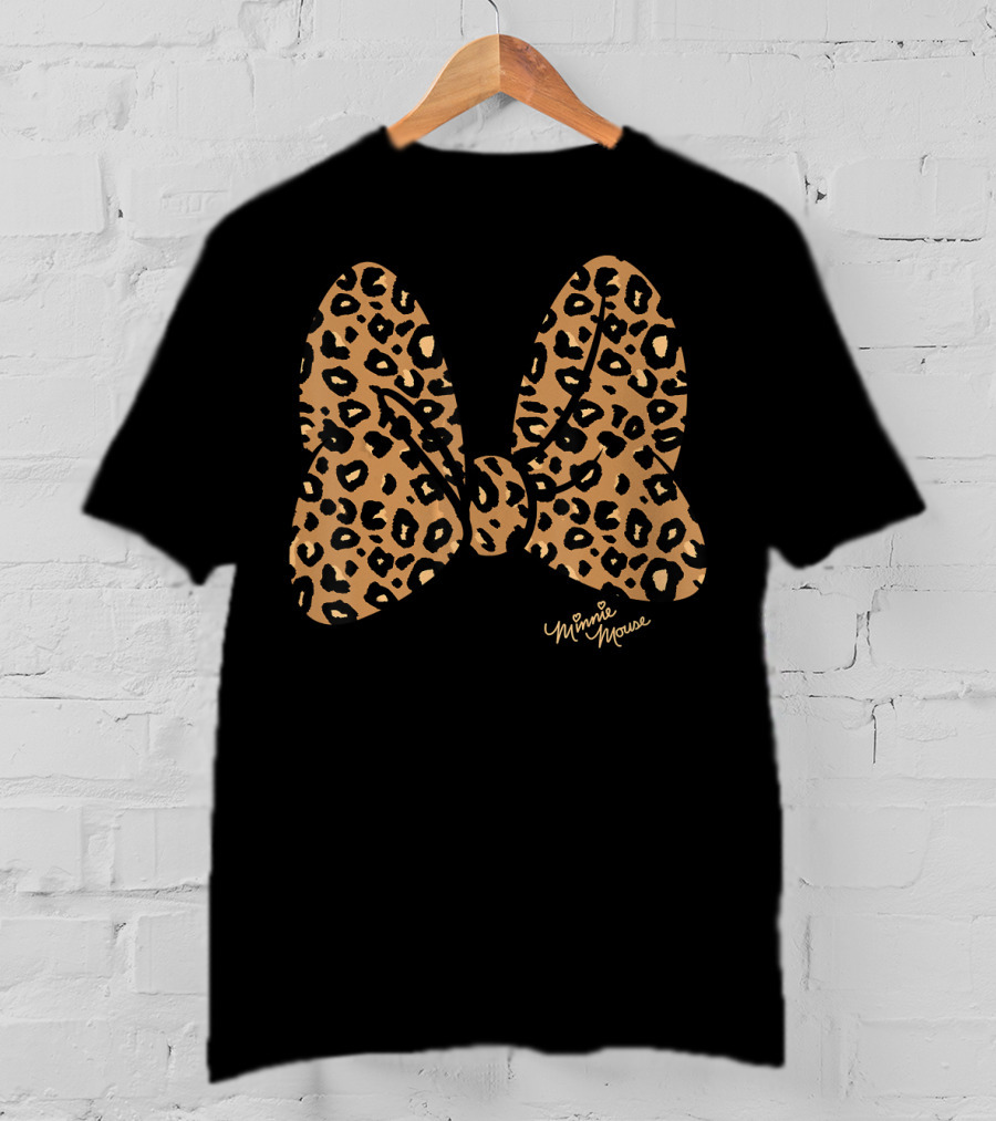 Disney Minnie Mouse Leopard Print Bow Minnie Mouse T-Shirt