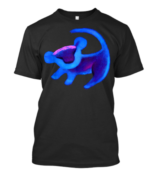 Disney Lion King Simba Neon Blue Cave Painting Hue T-Shirt