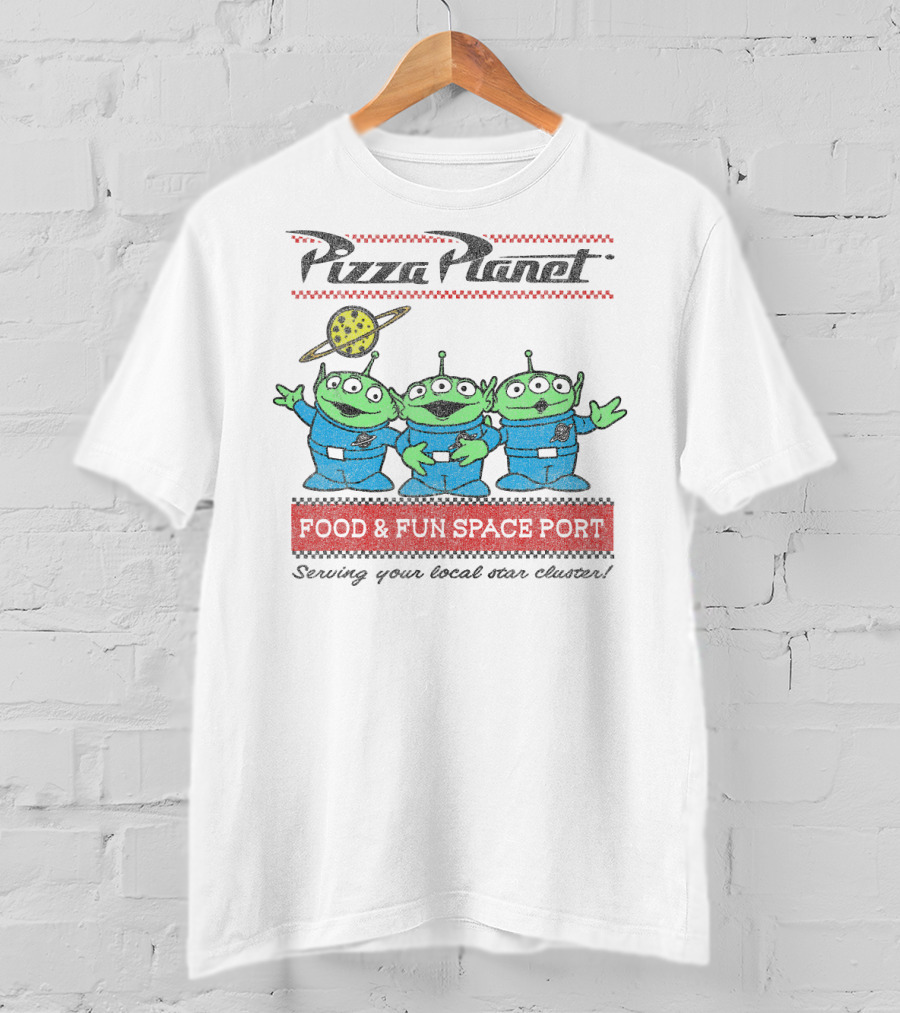 Pizza Planet Aliens Toy Story Food And Fun Space Port Disney Pixar T-Shirt