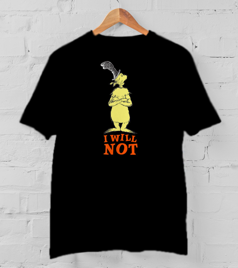 Dr. Seuss Green Eggs And Ham I Will Not Yellow Character Crossed Arms T-Shirt