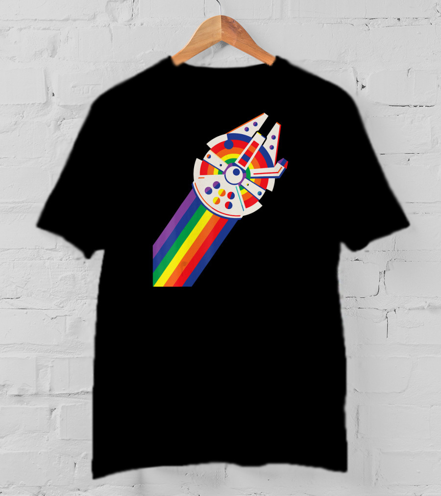 Star Wars Millennium Falcon Rainbow Pride T-Shirt