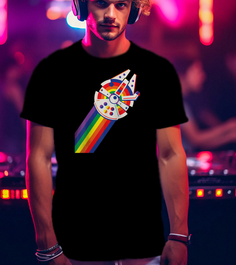 Star Wars Millennium Falcon Rainbow Pride T-Shirt