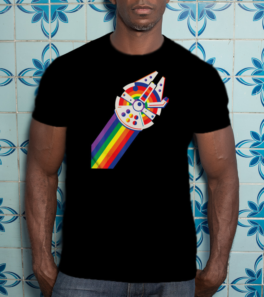 Star Wars Millennium Falcon Rainbow Pride T-Shirt