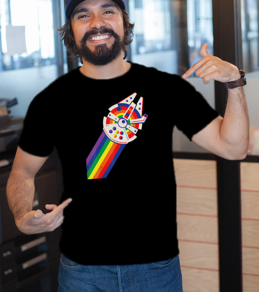Star Wars Millennium Falcon Rainbow Pride T-Shirt