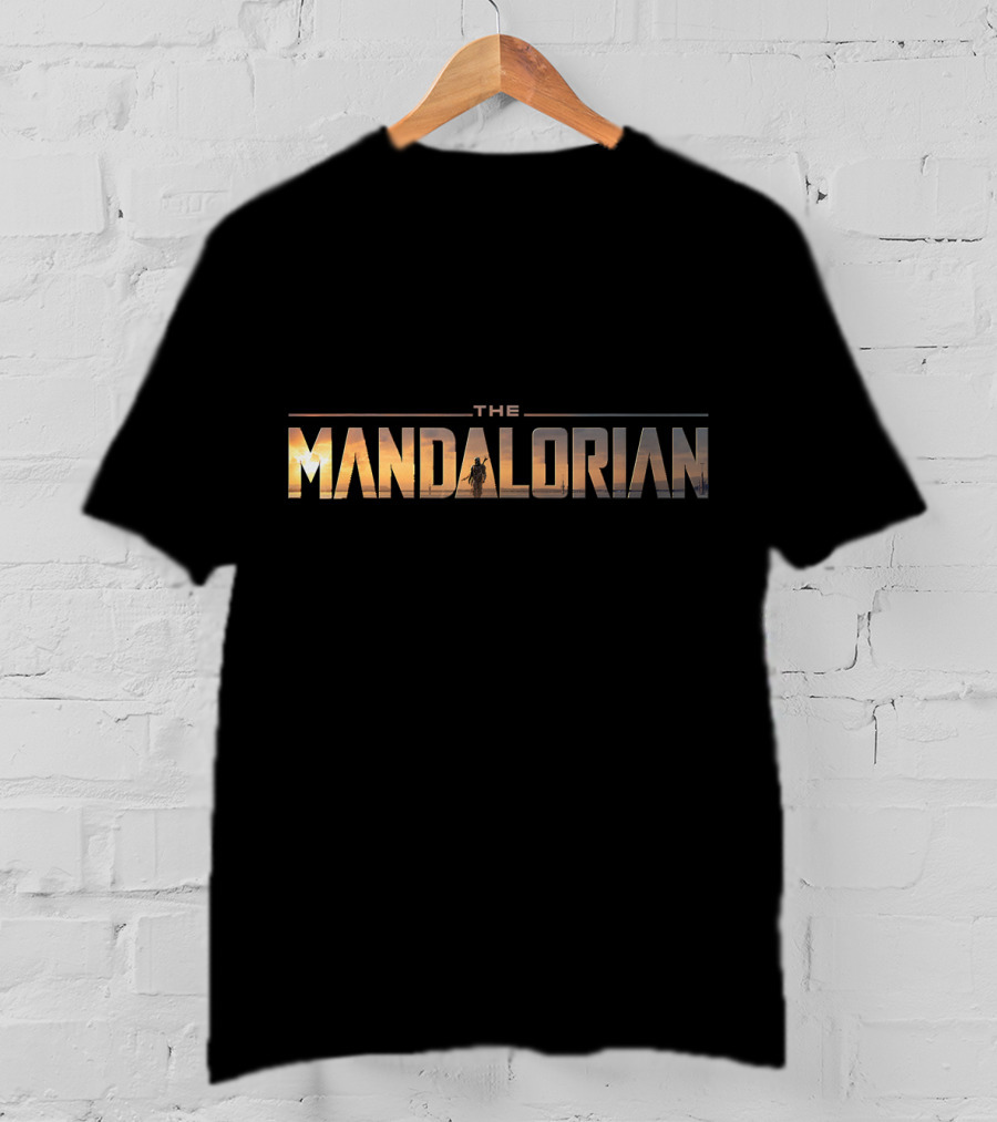 The Mandalorian Star Wars Series Iconic Text Sunset T-Shirt