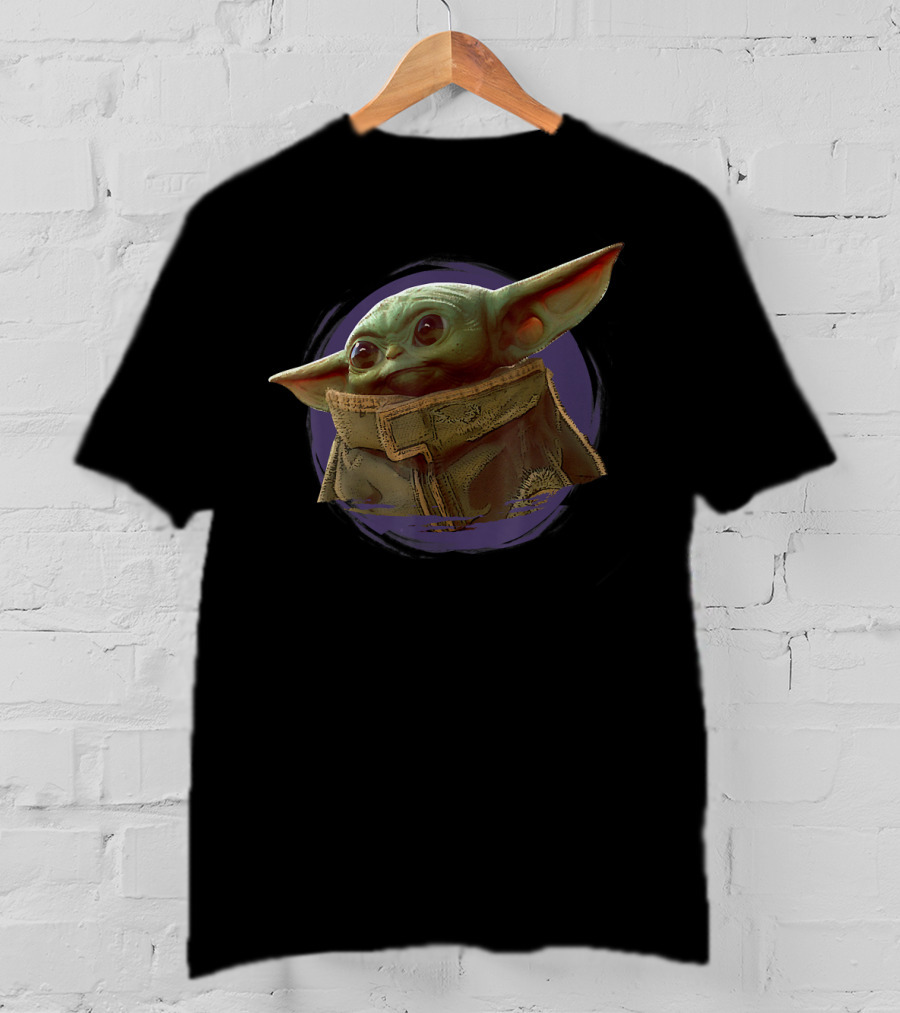 Star Wars The Mandalorian The Child Grogu Purple Smoke Circle T-Shirt