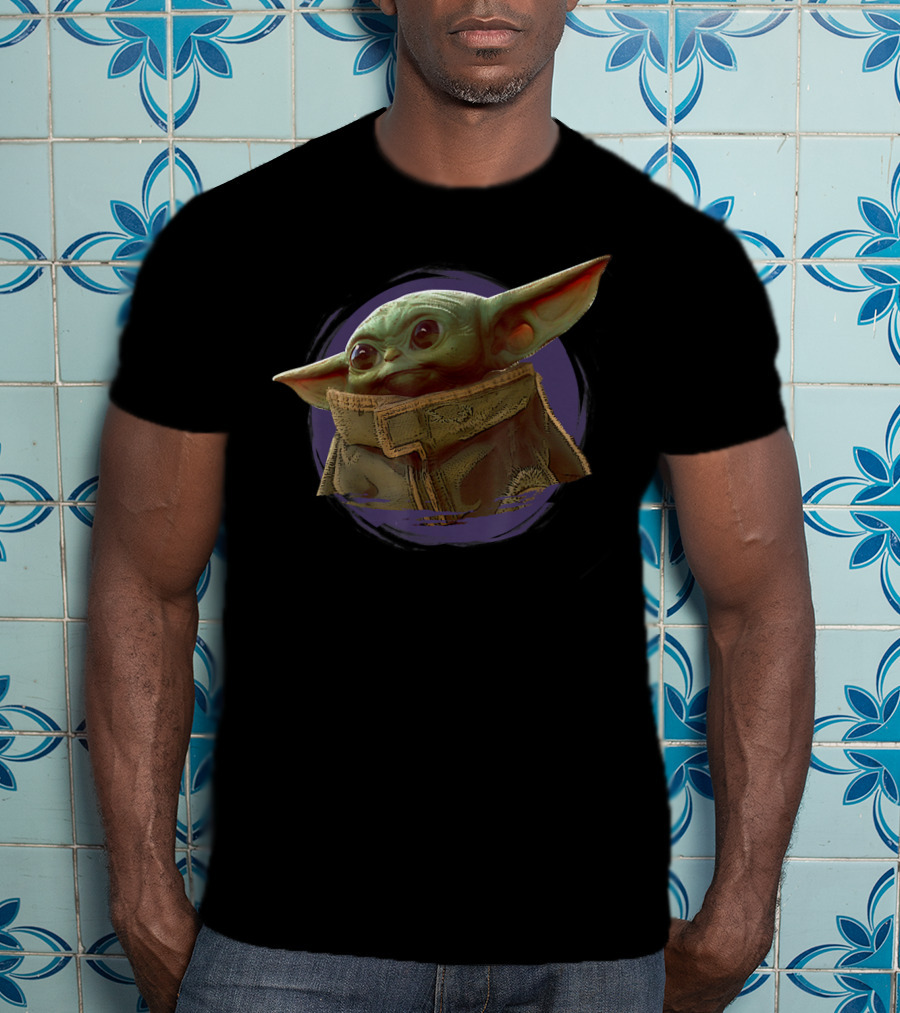 Star Wars The Mandalorian The Child Grogu Purple Smoke Circle T-Shirt