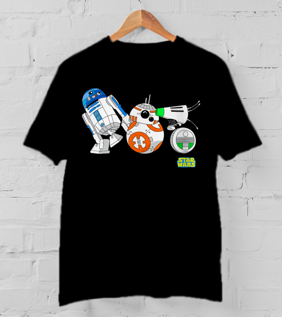 Star Wars The Rise Of Skywalker Droid Cartoon Lineup R2-D2 BB-8 D-O T-Shirt