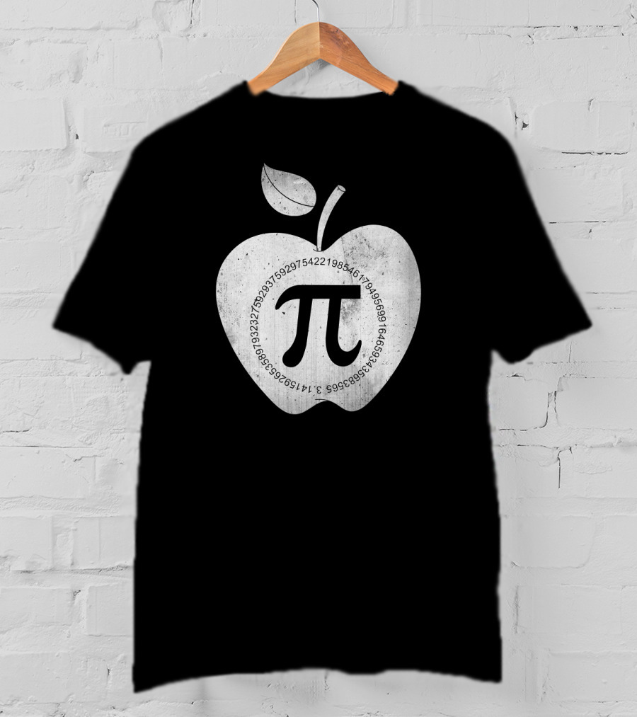 Pi Symbol Inside Apple With Pi Digits Circle T-Shirt