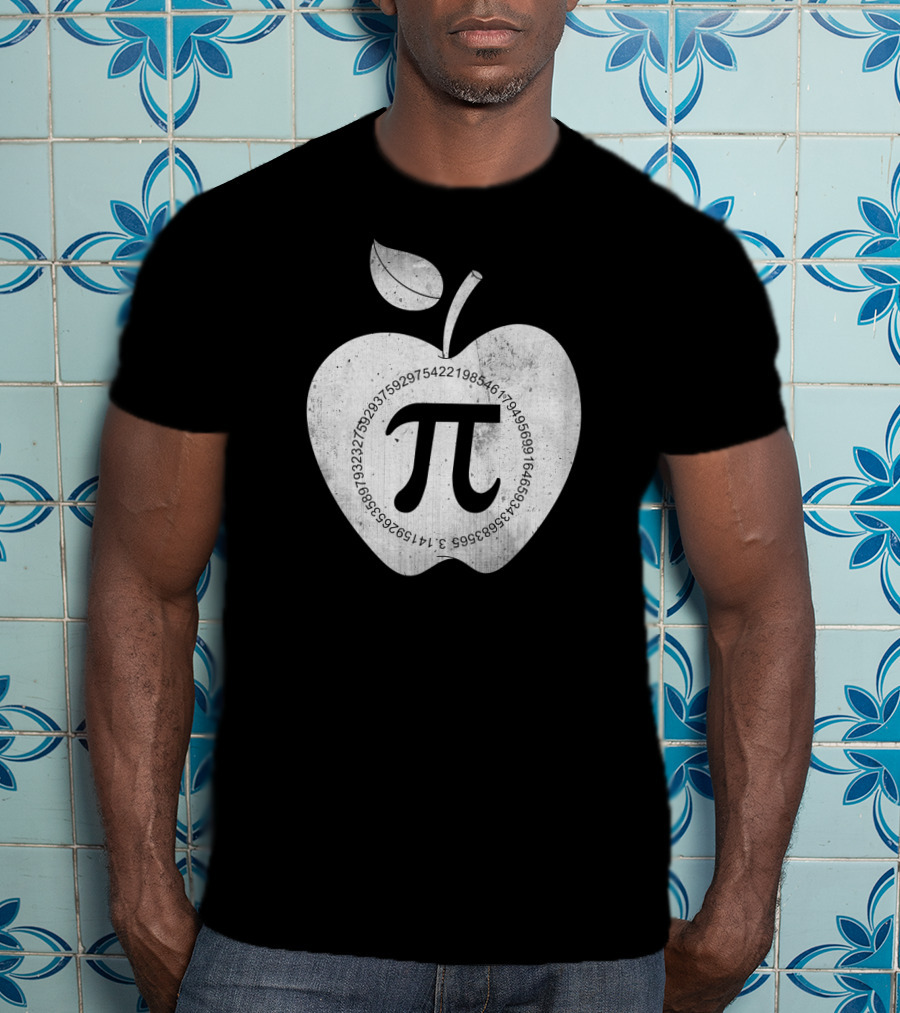Pi Symbol Inside Apple With Pi Digits Circle T-Shirt