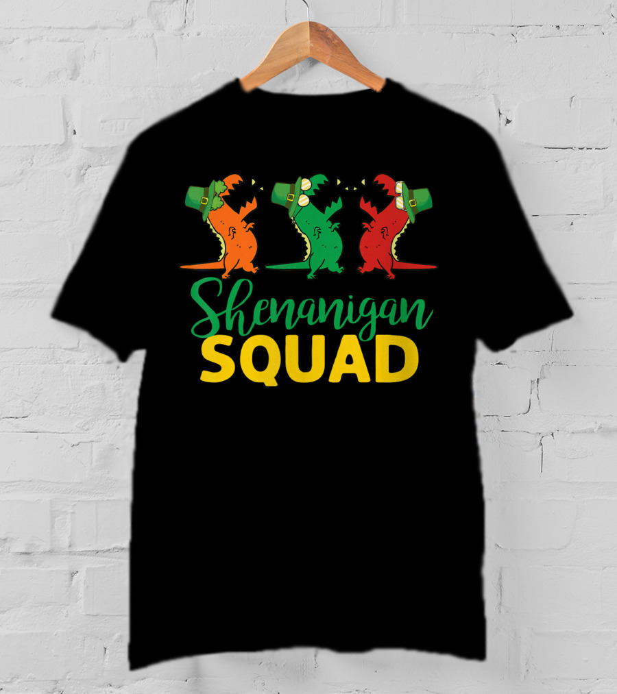 Shenanigan Squad T-Rex Dinosaur St Patrick's Day T-Shirt