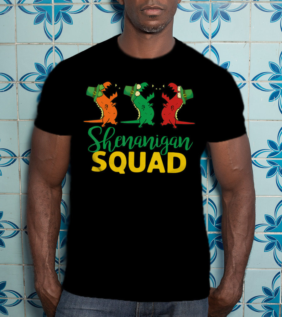 Shenanigan Squad T-Rex Dinosaur St Patrick's Day T-Shirt