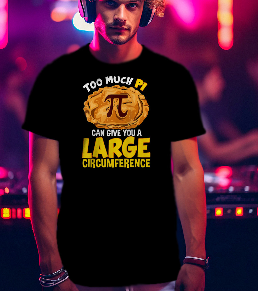 Too Much Pi Can Give You A Large Circumference Pi Day T-Shirt
