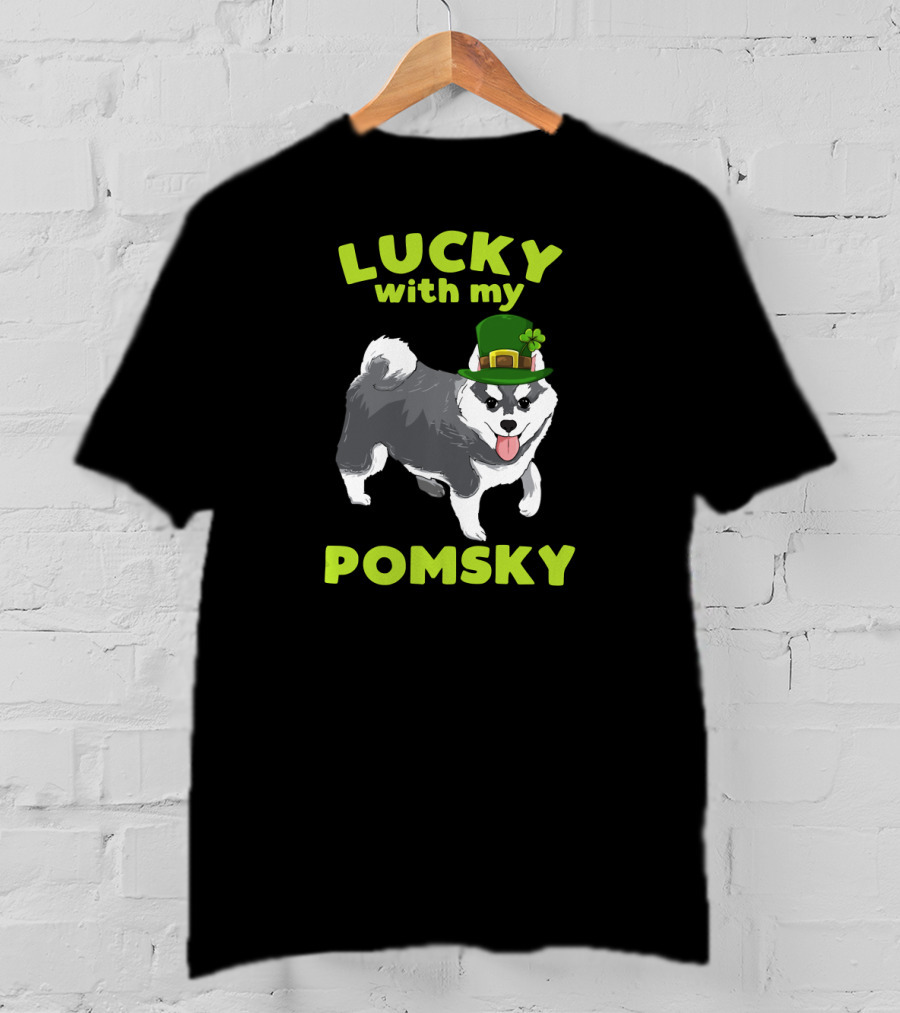 Lucky With My Pomsky St Patrick's Day T-Shirt