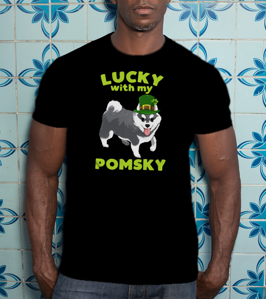 Lucky With My Pomsky St Patrick's Day T-Shirt