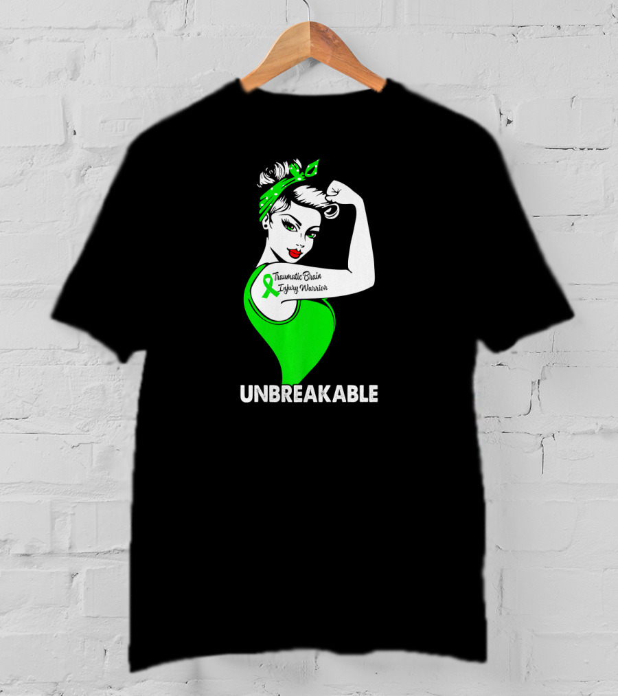 Unbreakable Traumatic Brain Injury Warrior TBI Awareness T-Shirt