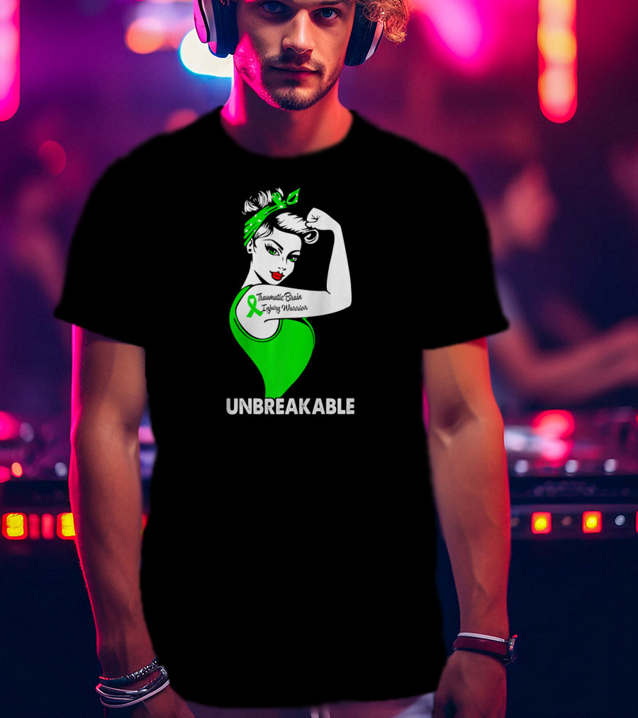 Unbreakable Traumatic Brain Injury Warrior TBI Awareness T-Shirt