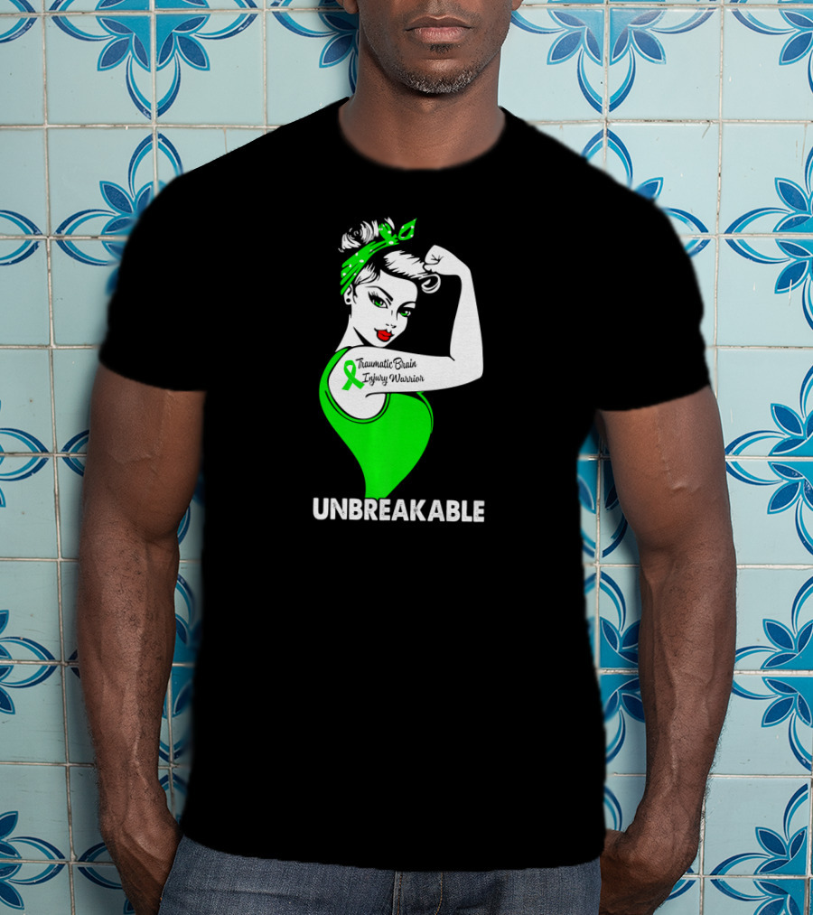 Unbreakable Traumatic Brain Injury Warrior TBI Awareness T-Shirt
