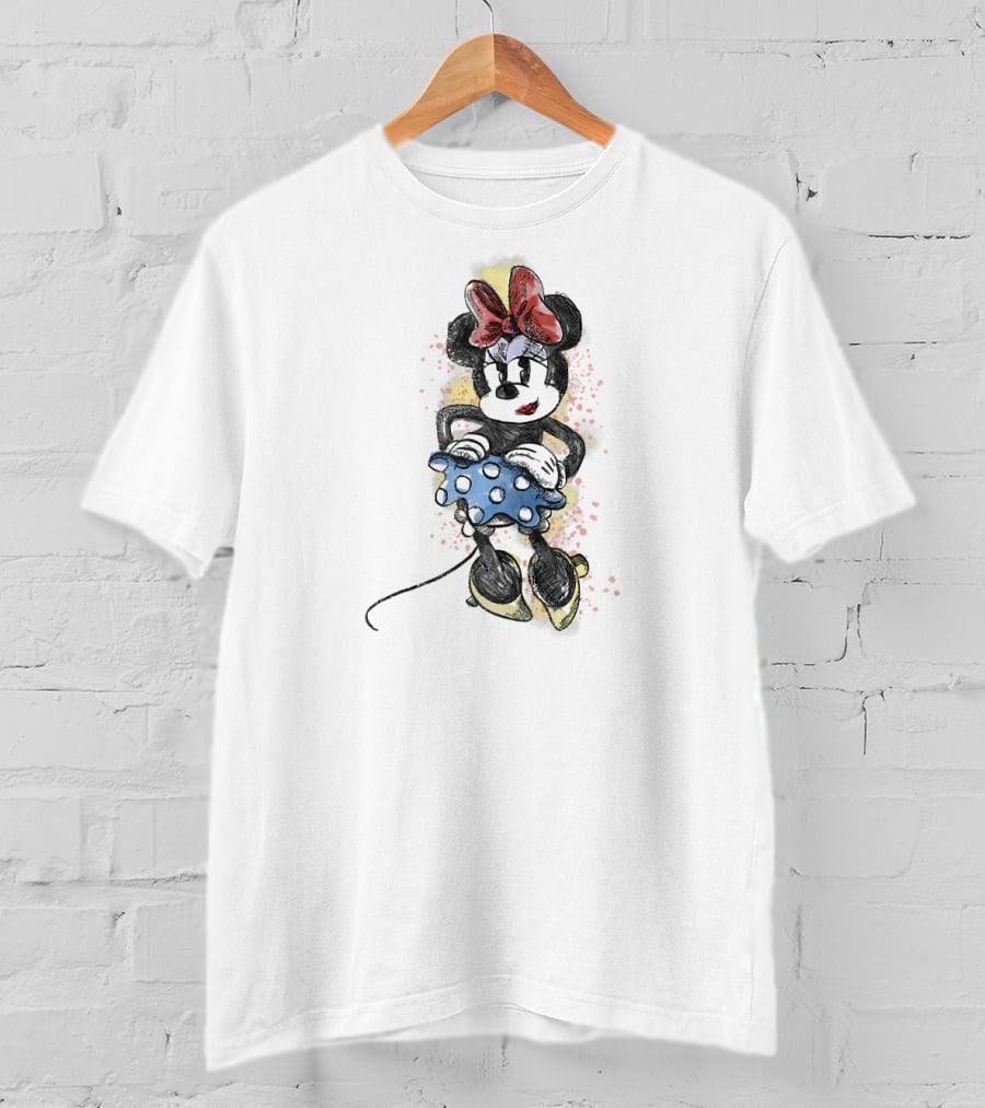 Disney Mickey And Friends Minnie Mouse Sketch Sparkle Dress T-Shirt