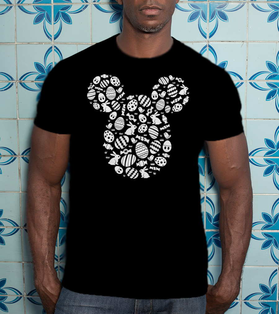 Disney Mickey Mouse Icon Easter Eggs White Bunnies T-Shirt