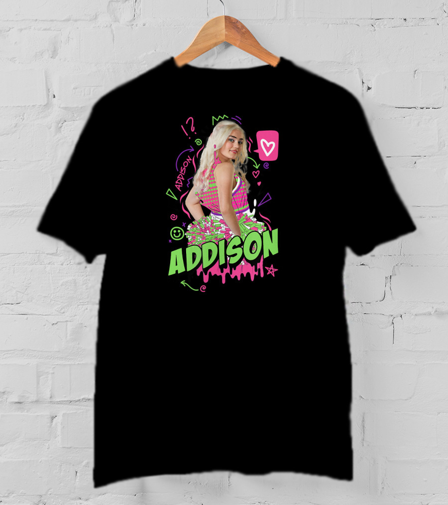 Disney Zombies 2 Addison Cheer Heart And Doodles T-Shirt