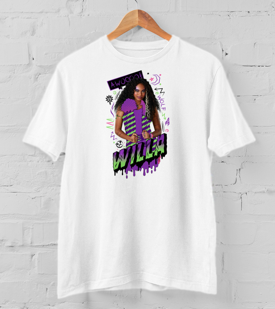 Disney Zombies 2 Willa Wolf Awooo Neon T-Shirt