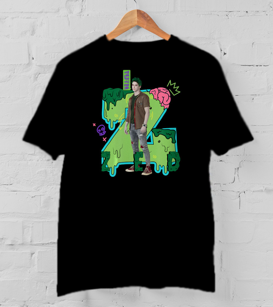 Disney Zombies 2 Zed Character With Slime And Brain Motif T-Shirt
