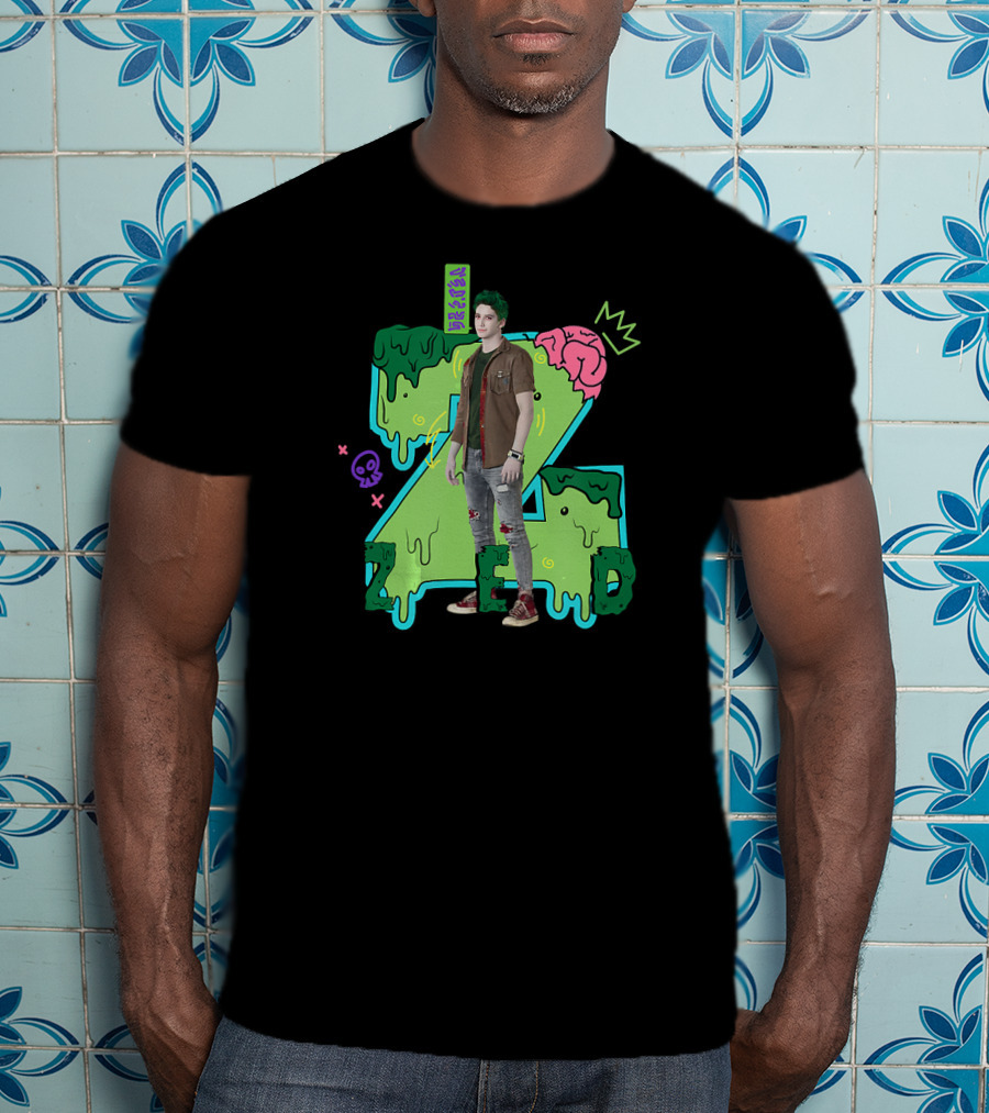 Disney Zombies 2 Zed Character With Slime And Brain Motif T-Shirt
