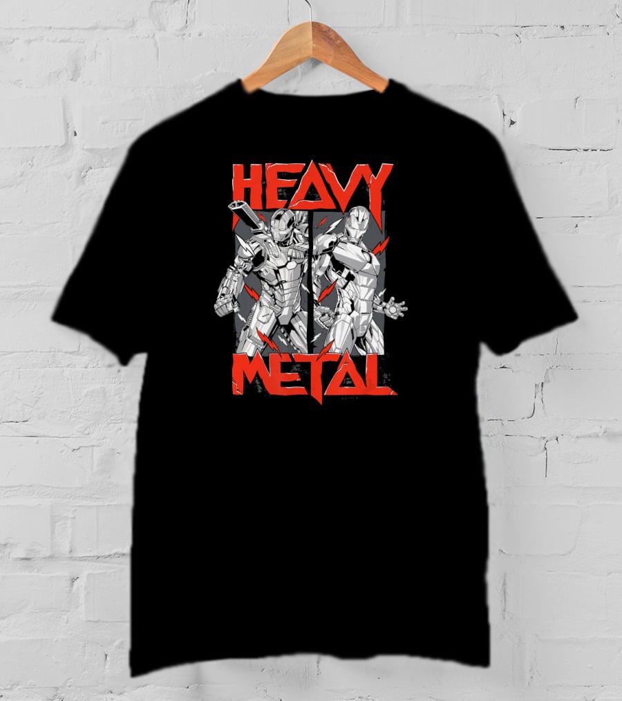 Marvel Avengers War Machine And Iron Man Heavy Metal Series T-Shirt