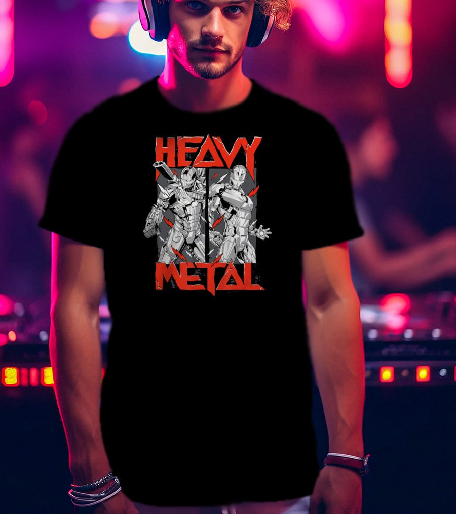 Marvel Avengers War Machine And Iron Man Heavy Metal Series T-Shirt