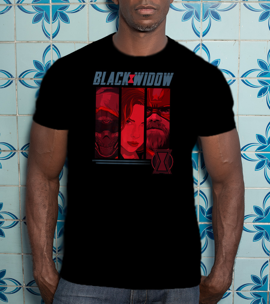 Black Widow Panels Red Guardian Taskmaster Marvel T-Shirt