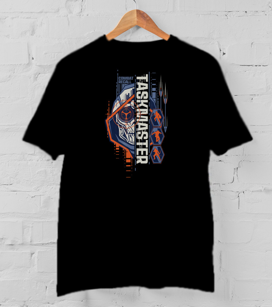 Marvel Black Widow Taskmaster Mask Combat Recall Iconic Symbols T-Shirt