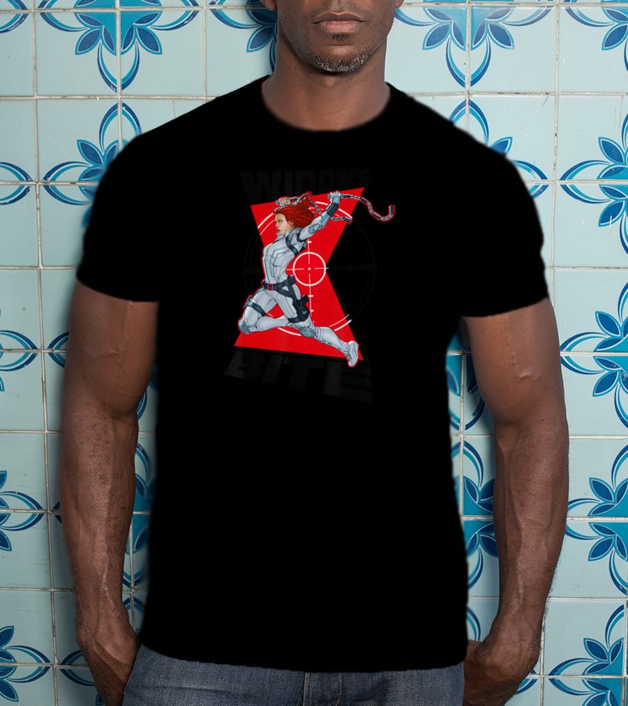 Marvel Widow's Bite Black Widow Red Target Heroic Action T-Shirt