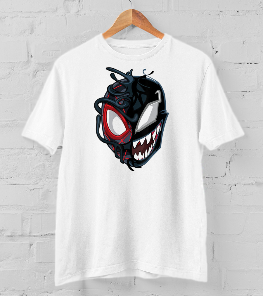 Marvel Maximum Venom Spider-Man Miles Morales Half Venom Face T-Shirt