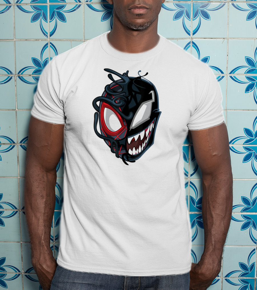 Marvel Maximum Venom Spider-Man Miles Morales Half Venom Face T-Shirt
