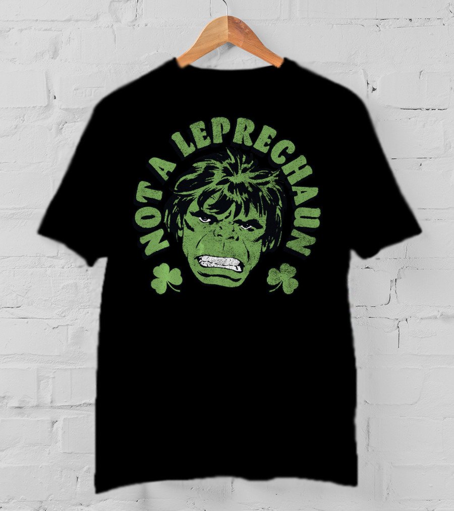 Marvel Hulk St. Patrick's Day Not A Leprechaun With Shamrocks T-Shirt