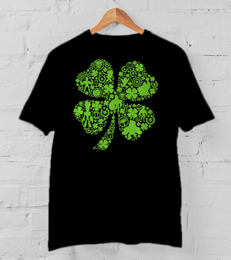 Marvel Super Heroes Green Shamrock Cosmic Apparel Icons T-Shirt