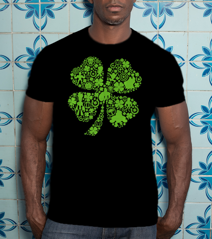 Marvel Super Heroes Green Shamrock Cosmic Apparel Icons T-Shirt
