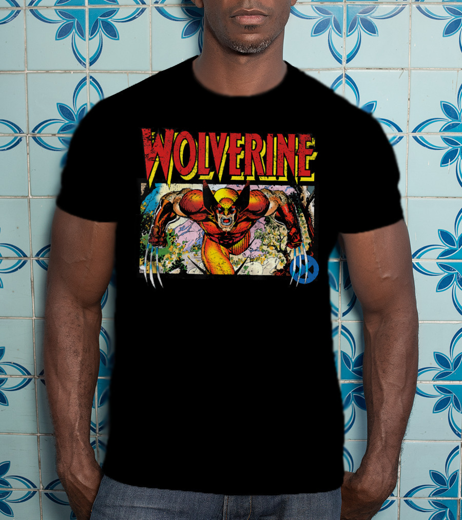Wolverine Marvel X Men 90s Retro Style Art Classic Comic Panel T-Shirt