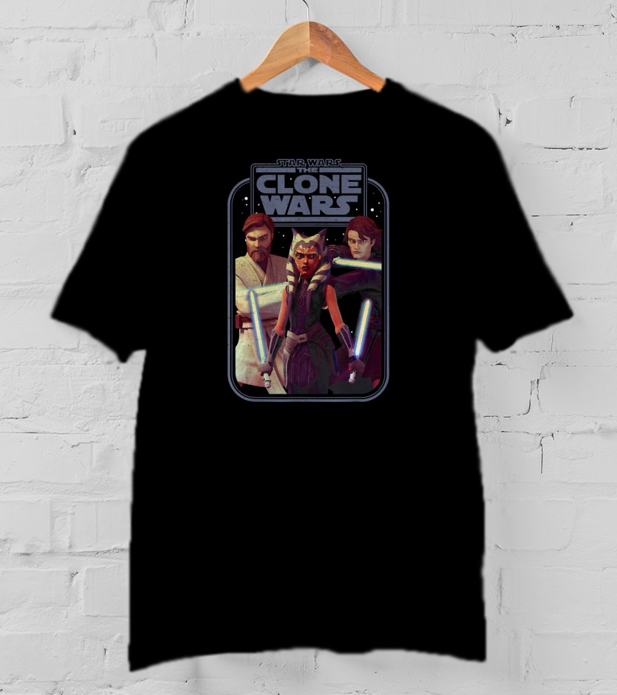 Star Wars The Clone Wars Jedi Heroes Group With Lightsabers T-Shirt