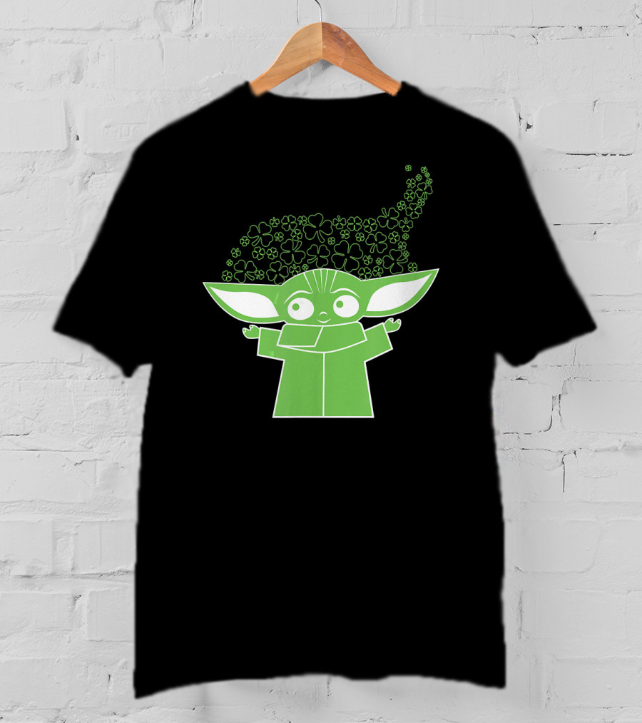 Star Wars The Mandalorian The Child Grogu Clover Charm T-Shirt