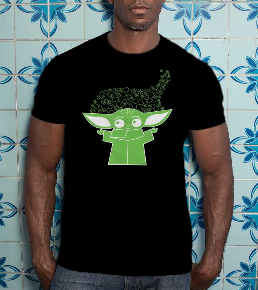 Star Wars The Mandalorian The Child Grogu Clover Charm T-Shirt