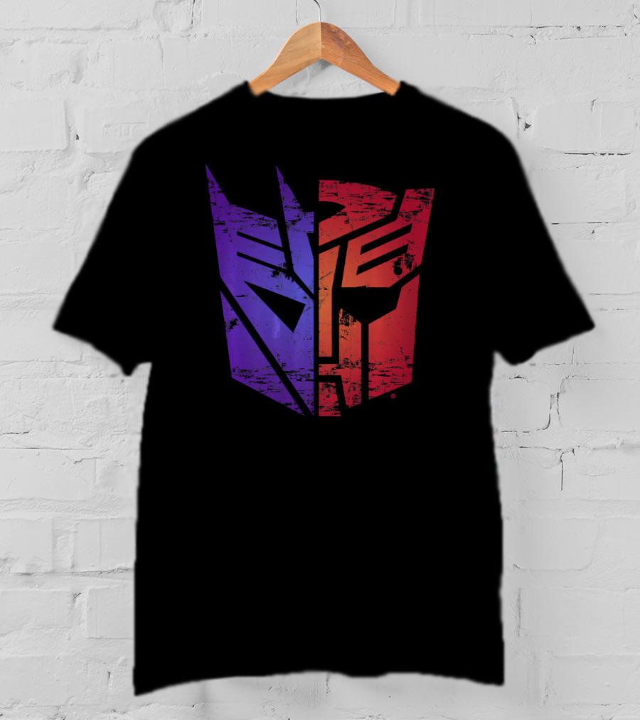 Transformers Decepticon Autobot Split Purple Red T-Shirt