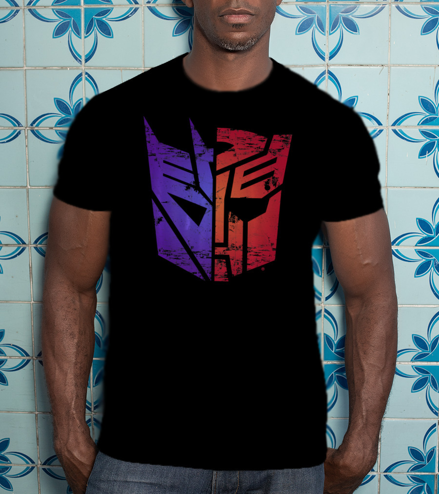 Transformers Decepticon Autobot Split Purple Red T-Shirt