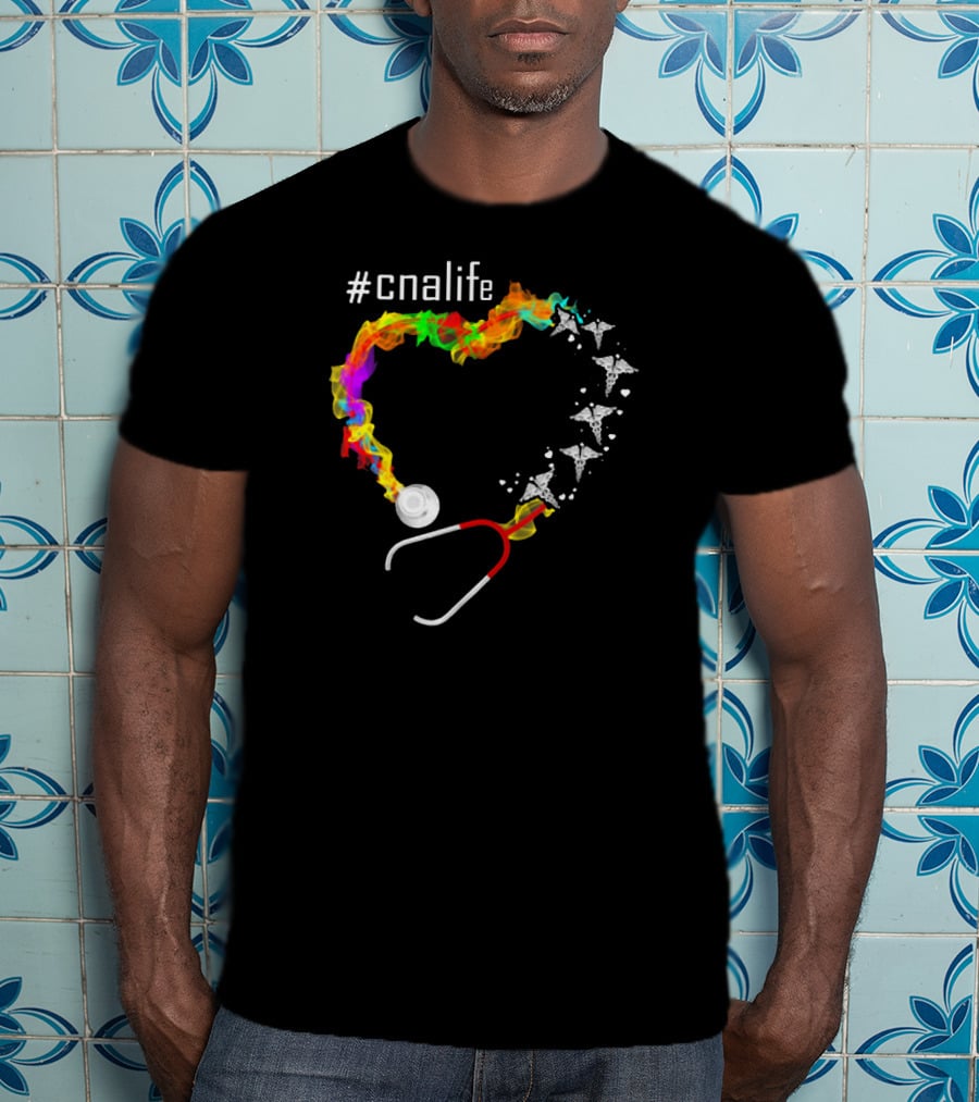 CNALife Heart Rainbow Stethoscope T-Shirt