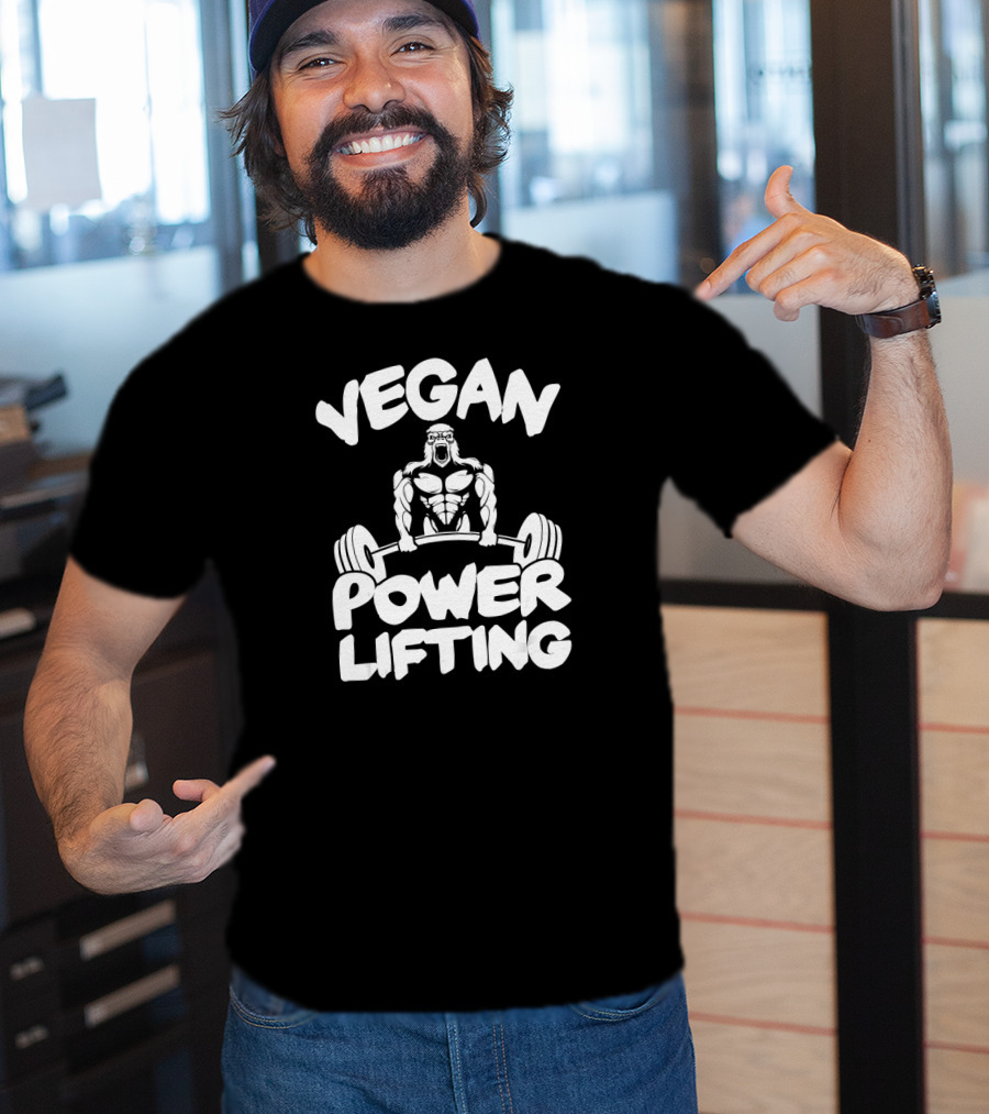 Vegan Power Lifting Gym Motivation Bodybuilder Plant T-Shirt